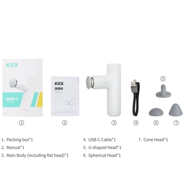 Pistolet De Massage KICA MINI-C 22 Blanc 2 Pistolet De Massage KICA MINI-C 22 Blanc – Image 2