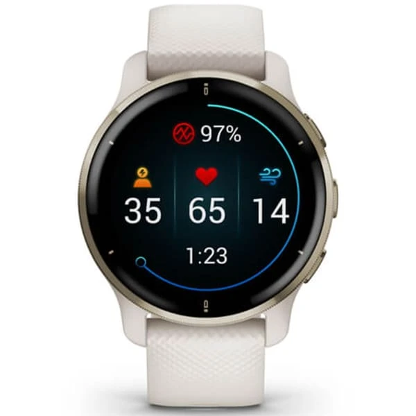 Montres Cardio GPS GARMIN VENU 2 PLUS CREAM GOLD 22 Blanc 2 Montres Cardio GPS GARMIN VENU 2 PLUS CREAM GOLD 22 Blanc – Image 2