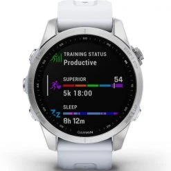 Montres Cardio GPS GARMIN FENIX 7S SILVER W/WHITE BAND 22 Blanc / Gris -Magasin Electronique 9 101769 fenix 7s silver w white band 010 02539 03 04