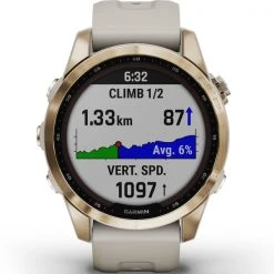 Montres Cardio GPS GARMIN FENIX 7S SAPPHIRE SOLAR LIGHT GOLD W/SAND BAND 22 Beige -Magasin Electronique 9 101770 fenix 7s sapphire solar light gold w sand band 010 02539 21 03