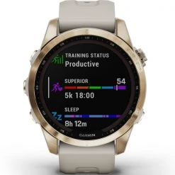 Montres Cardio GPS GARMIN FENIX 7S SAPPHIRE SOLAR LIGHT GOLD W/SAND BAND 22 Beige -Magasin Electronique 9 101770 fenix 7s sapphire solar light gold w sand band 010 02539 21 04
