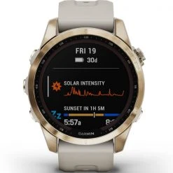Montres Cardio GPS GARMIN FENIX 7S SAPPHIRE SOLAR LIGHT GOLD W/SAND BAND 22 Beige -Magasin Electronique 9 101770 fenix 7s sapphire solar light gold w sand band 010 02539 21 05