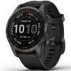 Montres Cardio GPS GARMIN FENIX 7S SAPPHIRE SOLAR CARBON GRAY W/BLACK BAND 22 Noir