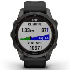 Montres Cardio GPS GARMIN FENIX 7S SAPPHIRE SOLAR CARBON GRAY W/BLACK BAND 22 Noir -Magasin Electronique 9 101771 fenix 7s sapphire solar carbon gray w black band 010 02539 25 05