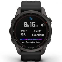 Montres Cardio GPS GARMIN FENIX 7S SAPPHIRE SOLAR CARBON GRAY W/BLACK BAND 22 Noir -Magasin Electronique 9 101771 fenix 7s sapphire solar carbon gray w black band 010 02539 25 06