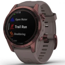 Montres Cardio GPS GARMIN FENIX 7S SAPPHIRE SOLAR BRONZE W/GREY BAND 22 Violet