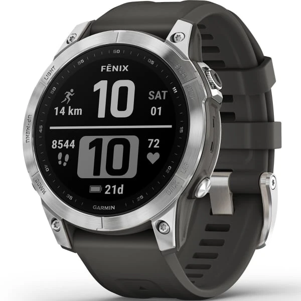 Montres Cardio GPS GARMIN FENIX 7 SILVER W/GREY BAND 22 Gris / Noir 1 Montres Cardio GPS GARMIN FENIX 7 SILVER W/GREY BAND 22 Gris / Noir