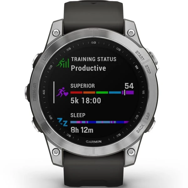 Montres Cardio GPS GARMIN FENIX 7 SILVER W/GREY BAND 22 Gris / Noir 4 Montres Cardio GPS GARMIN FENIX 7 SILVER W/GREY BAND 22 Gris / Noir – Image 4
