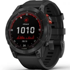 Montres Cardio GPS GARMIN FENIX 7 SOLAR GREY W/BLACK BAND 22 Noir