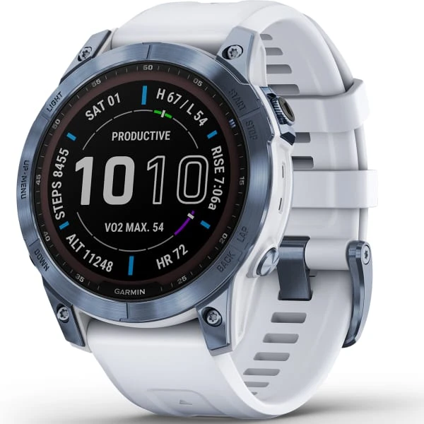 Montres Cardio GPS GARMIN FENIX 7 SAPPHIRE SOLAR COBALT BLUE W/WHITE BAND 22 Bleu / Blanc 1 Montres Cardio GPS GARMIN FENIX 7 SAPPHIRE SOLAR COBALT BLUE W/WHITE BAND 22 Bleu / Blanc