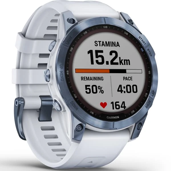 Montres Cardio GPS GARMIN FENIX 7 SAPPHIRE SOLAR COBALT BLUE W/WHITE BAND 22 Bleu / Blanc 2 Montres Cardio GPS GARMIN FENIX 7 SAPPHIRE SOLAR COBALT BLUE W/WHITE BAND 22 Bleu / Blanc – Image 2
