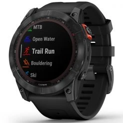 Montres Cardio GPS GARMIN FENIX 7X SOLAR GREY W/BLACK BAND 22 Noir