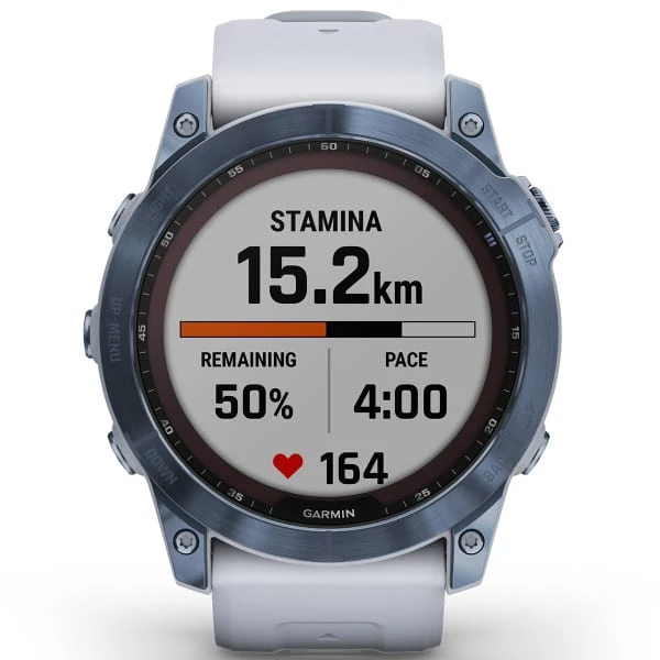 Montres Cardio GPS GARMIN FENIX 7X SAPPHIRE SOLAR COBALT BLUE W/WHITE BAND 22 Blanc / Bleu 4 Montres Cardio GPS GARMIN FENIX 7X SAPPHIRE SOLAR COBALT BLUE W/WHITE BAND 22 Blanc / Bleu – Image 4
