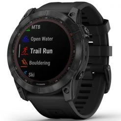 Montres Cardio GPS GARMIN FENIX 7X SAPPHIRE SOLAR BLACK W/BLACK BAND 22 Noir