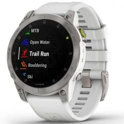 Montres Cardio GPS GARMIN EPIX GEN 2 SAPPHIRE SILVER W/WHITE BAND 22 Blanc / Gris