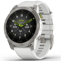 Montres Cardio GPS GARMIN EPIX GEN 2 SAPPHIRE SILVER W/WHITE BAND 22 Blanc / Gris -Magasin Electronique 9 101785 epix sapphire silver w white band 010 02582 21 05