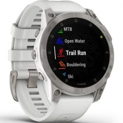 Montres Cardio GPS GARMIN EPIX GEN 2 SAPPHIRE SILVER W/WHITE BAND 22 Blanc / Gris -Magasin Electronique 9 101785 epix sapphire silver w white band 010 02582 21 06
