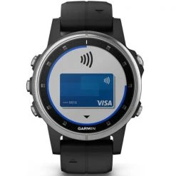 Montres Cardio GPS GARMIN FENIX 5S PLUS SILVER W/BLACK BAND 19 Noir -Magasin Electronique 9 51470 fenix 5s plus glass silver blk band gps 010 01987 21 04