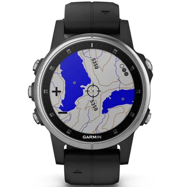 Montres Cardio GPS GARMIN FENIX 5S PLUS SILVER W/BLACK BAND 19 Noir – Image 5