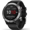 Montres Cardio GPS GARMIN FENIX 6 SILVER W/BLACK BAND 21 Noir / Gris