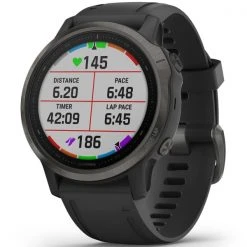 Montres Cardio GPS GARMIN FENIX 6S SAPPHIRE CARBON GREY W/BLACK BAND 21 Gris / Noir
