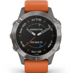 Montres Cardio GPS GARMIN FENIX 6 SAPPHIRE TITANE GRAY W/ORANGE BAND 21 Orange / Gris -Magasin Electronique 9 64859 fenix 6 sapphire gray w orange band 010 02158 14 06