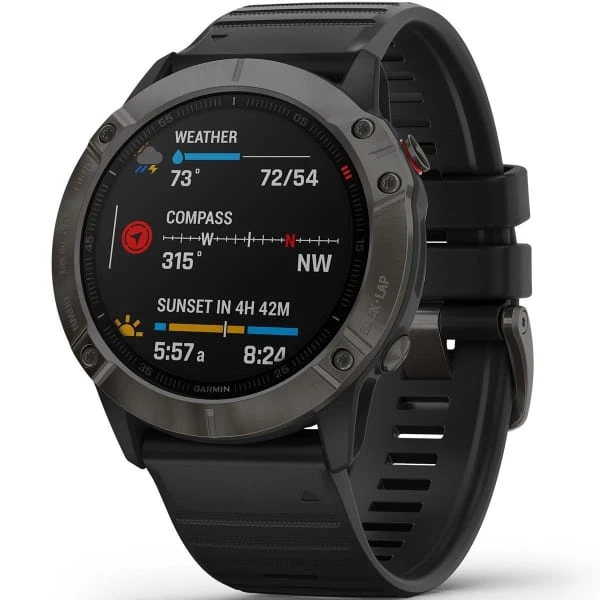 Montres Cardio GPS GARMIN FENIX 6X SAPPHIRE GRAY W/BLACK BAND 21 Noir / Gris 1 Montres Cardio GPS GARMIN FENIX 6X SAPPHIRE GRAY W/BLACK BAND 21 Noir / Gris