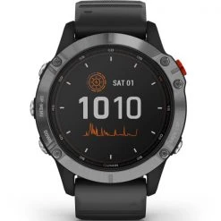 Montres Cardio GPS GARMIN FENIX 6 SOLAR SILVER W/BLACK BAND 21 Noir -Magasin Electronique 9 77617 010 02410 00 04