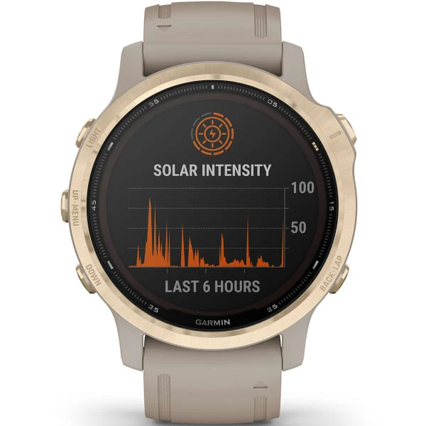 Montres Cardio GPS GARMIN FENIX 6S PRO SOLAR LT.GOLD W/ LT. SAND BAND 21 Beige 5 Montres Cardio GPS GARMIN FENIX 6S PRO SOLAR LT.GOLD W/ LT. SAND BAND 21 Beige – Image 5