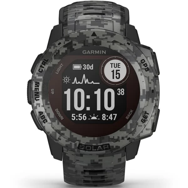 Montres Cardio GPS GARMIN INSTINCT SOLAR CAMO EDITION GRAPHITE CAMO 21 Gris 3 Montres Cardio GPS GARMIN INSTINCT SOLAR CAMO EDITION GRAPHITE CAMO 21 Gris – Image 3